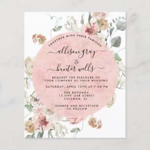 Flyer Convite para Casamento Floral de Orçamento Anna