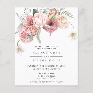 Flyer Convite para Casamento Floral de Orçamento Anna