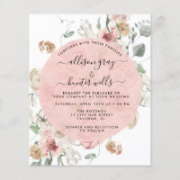 Convite para Casamento Floral de Orçamento | Annab