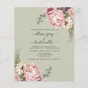 Flyer Convite para Casamento Floral de Orçamento Aubr