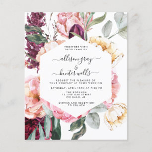 Flyer Convite para Casamento Floral de Orçamento Laur