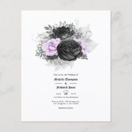 Flyer Convite para Casamento Floral Puro e Negro