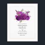 Flyer Convite para Casamento Floral Real Roxo e Dourado<br><div class="desc">Vintage rusticado,  púrpura e ouro falso,  convite de casamento personalizável para suas especificidades. Ideal para qualquer tema ou casamento de jardim. Os envelopes não estão incluídos. Para convites mais espessos com envelopes incluídos e produtos correspondentes no mesmo tema,  consulte a coleção abaixo.</div>