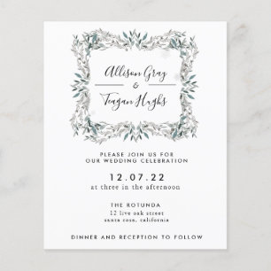 Flyer Convite para Casamento Floral Wreath Orçamento