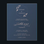 Flyer Convite para Casamento Foliar Azul e Rosa de Orçam<br><div class="desc">******* ESTE NÃO É UM CONVITE DE CASAMENTO DE TAMANHO PADRÃO. NENHUM ENVELOPES INCLUÍDO. PARA CARTÕES, CARTÕES MAIS ESPESSURAS, VERIFIQUE NOSSA COLEÇÃO DE ARTE DE LINHA PARA CONVITES DE CASAMENTO NORMAIS E OUTROS ITENS CORRESPONDENTES. Este folheto não inclui envelopes, versão do folheto de papel. Economize dinheiro em convites formais com...</div>
