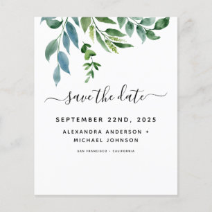 Flyer Convite para Casamento Verde Botânico de Orçamen