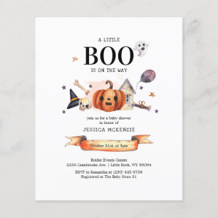 Flyer Convite para Chá de fraldas de Boo Halloween