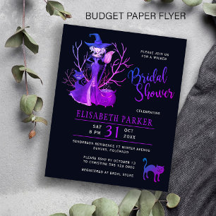 Flyer Convite para chá de noiva de bruxa de Halloween pr