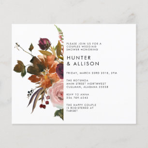 Flyer Convite para Chás de Casais de Queda de Orçamento