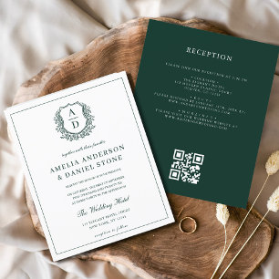 Flyer Convite para Código QR de Casamento de Casamento d