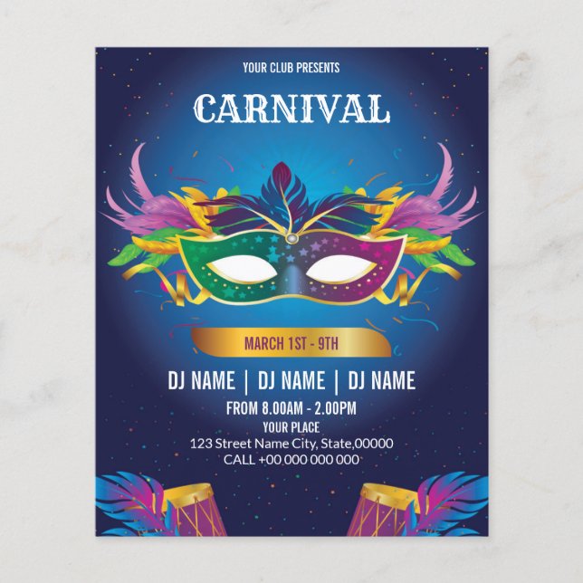 Flyer Convite para Evento de Carnaval (Frente)