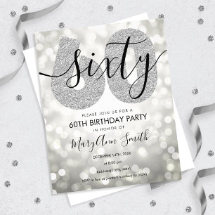 Flyer Convite para Festa de aniversário 60º Elegante M