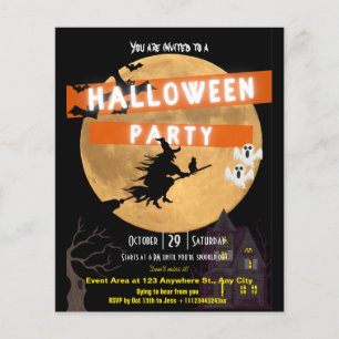 Flyer Convite para festa de Halloween com orçamento Flye