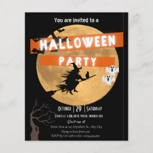 Flyer Convite para festa de Halloween econômica