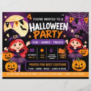 Flyer Convite para Festa de Halloween para Crianças As