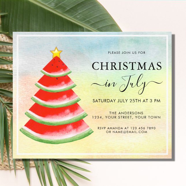 Flyer Convite para Festa de Melancia de Natal em Julho (Criador carregado)