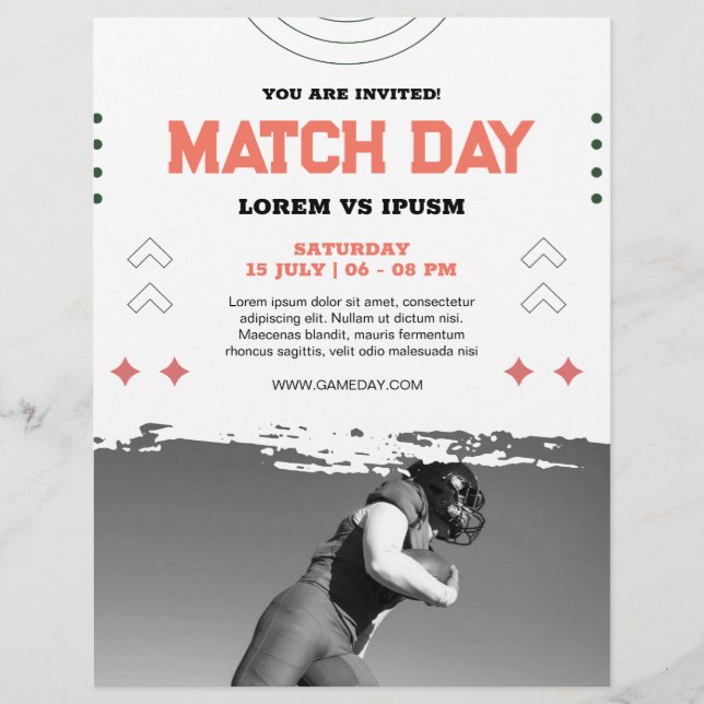 Flyer Convite para Festa de Observação de Futebol Dia de (Frente)