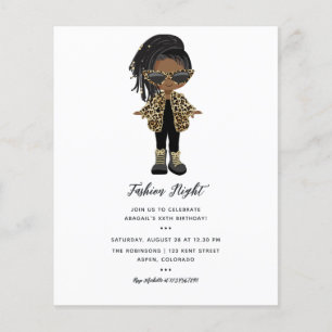 Flyer Convite para Festa Noturna de Moda para Meninas