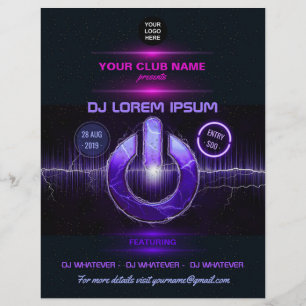 Flyer Convite para música de DJ e show de dança adiciona