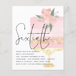 Flyer Convite para o 60º Festa de Bolo de Aniversário Do