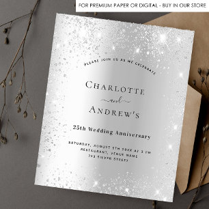 Flyer convite para o orçamento de prata do aniversário d