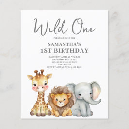 Flyer Convite para primeiro aniversario Safari Selvagem