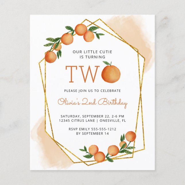 Flyer Convite para segundo aniversário de Pequeno Porte  (Frente)