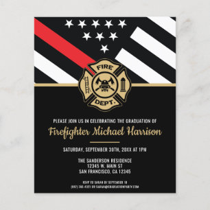 Flyer Convite para Sinalizador de Graduação de Bombeiro