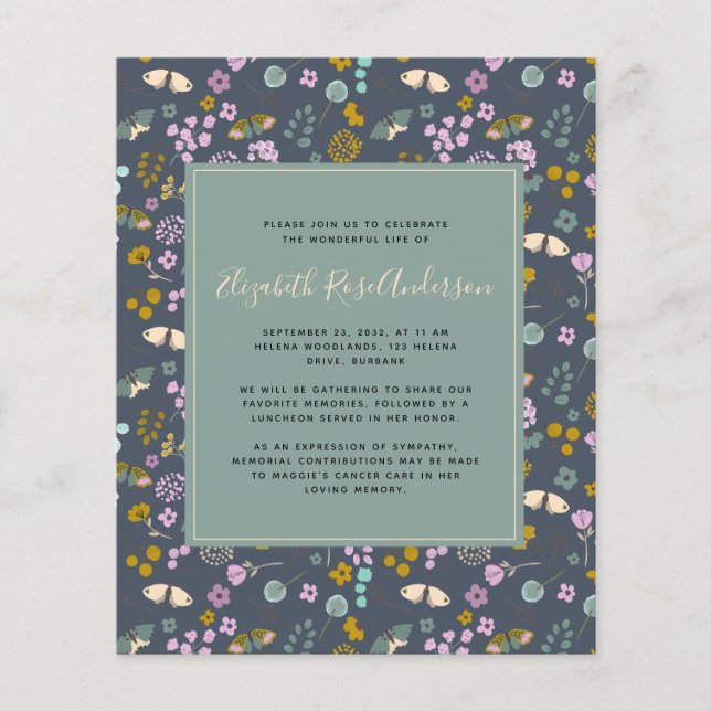Flyer CONVITE-SE Papel Memorial | Azul de Flor Silvestre (Frente)