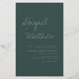 Flyer Convite Simples De Casamento Emerald Green