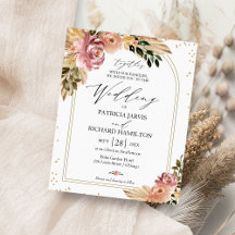 Convites de Casamento Chic Boho Floral Econômicos