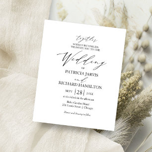 Flyer Convites de Casamento com Caligrafia Moderna e Orç