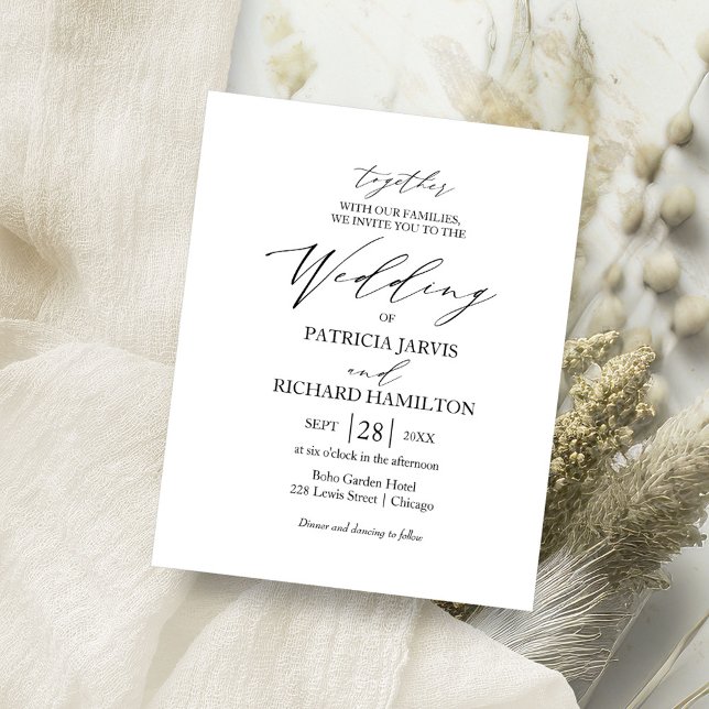Flyer Convites de Casamento com Caligrafia Moderna e Orç (Criador carregado)