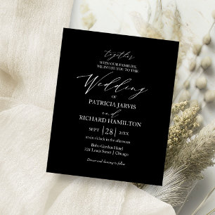 Flyer Convites de Casamento com Caligrafia Moderna e Orç
