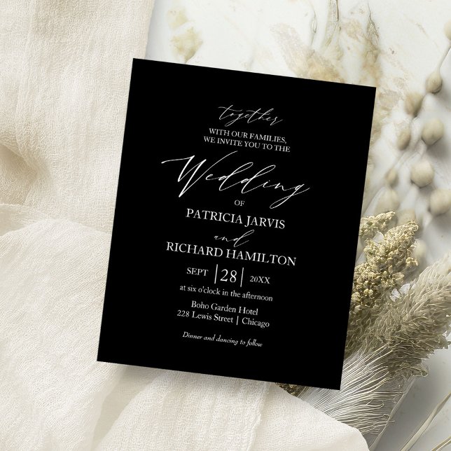 Flyer Convites de Casamento com Caligrafia Moderna e Orç (Criador carregado)