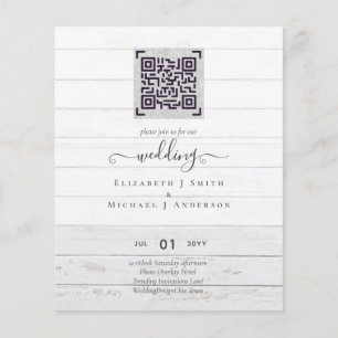 Flyer Convites de casamento com código QR para salvar a 