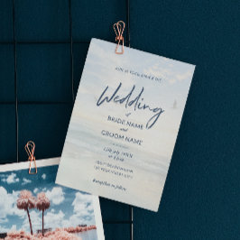 Flyer Convites de Casamento de Praia com Fotos Elegantes