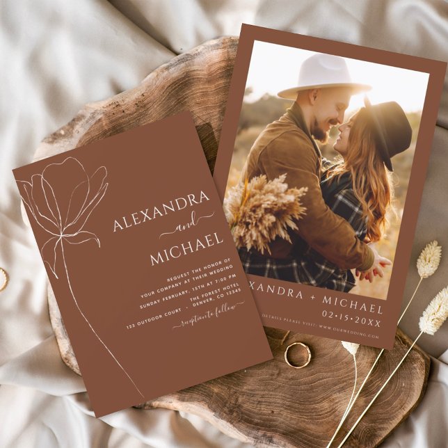 Flyer Convites de Casamento Florais Boho Econômicos (Criador carregado)