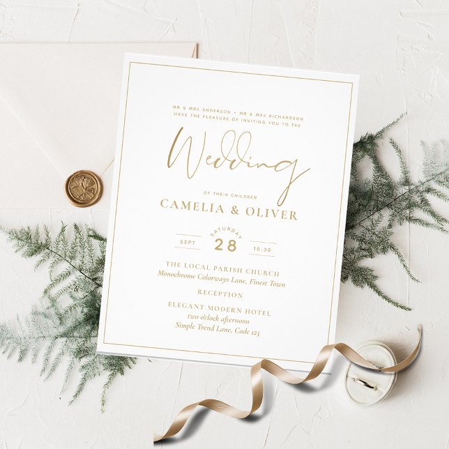 Flyer Convites de Casamento Mais Baratos Brancos Clássic (Criador carregado)