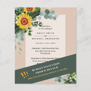Flyer CONVITES DE CASAMENTO MAIS BARATOS Girassóis Eucal