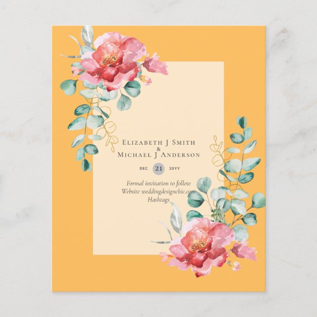 Flyer Convites de casamento MODERNO COM ORÇAMENTO BAIXO  (Frente)