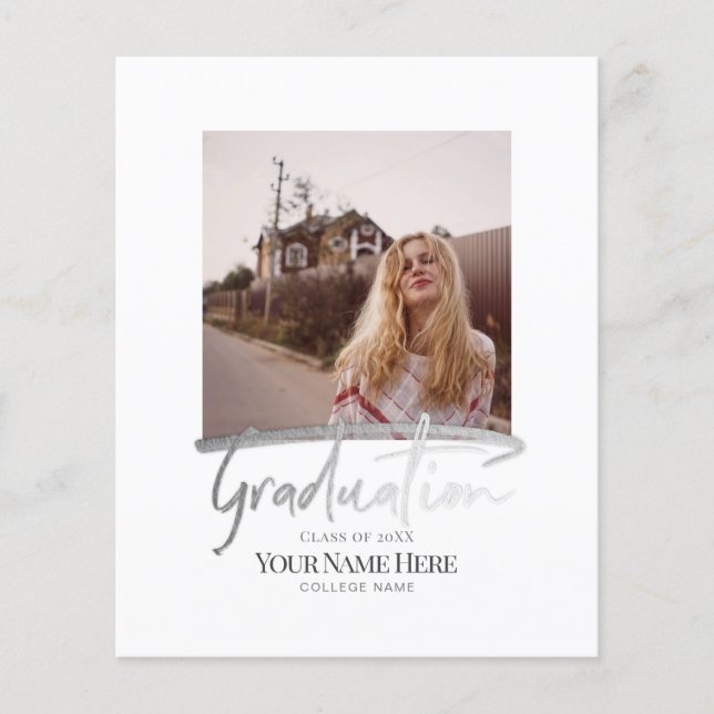 Flyer Convites de Foto para Graduação Elegante Moderna d (Frente)