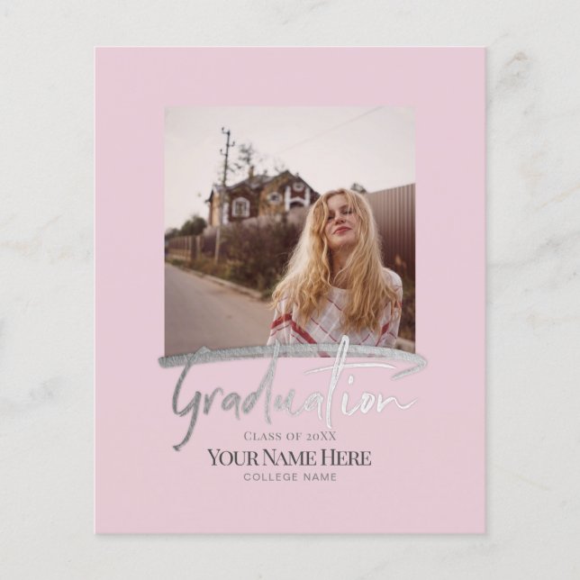 Flyer Convites de Foto para Graduação Elegante Moderna d (Frente)