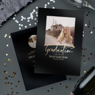 Flyer Convites de Foto para Graduação Elegante Moderna d