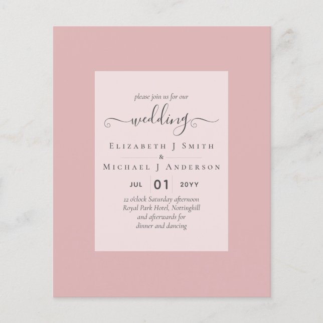 Flyer CONVITES DE NOIVADE DE ORÇAMENTO - Rótulo Minimali (Frente)