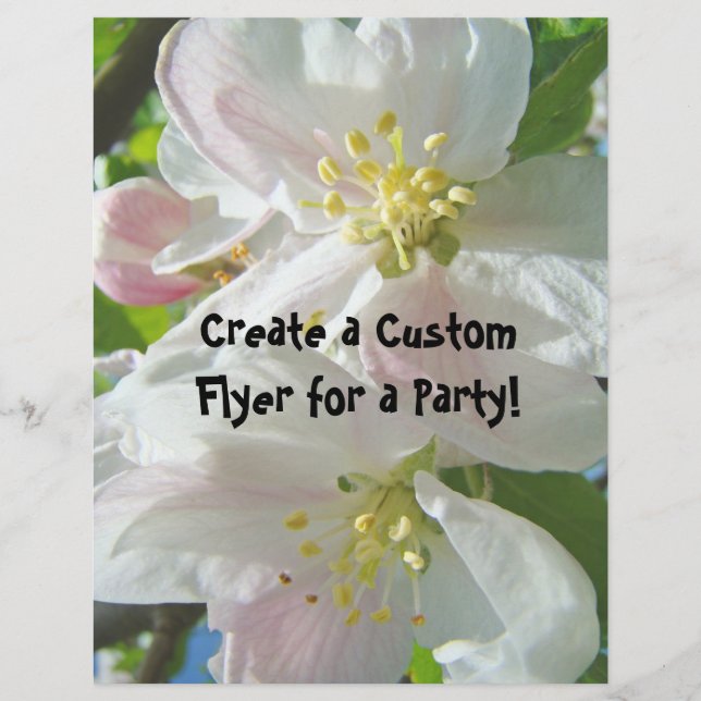 Flyer Convites Personalizados de Flores de Maçã para Fes (Frente)