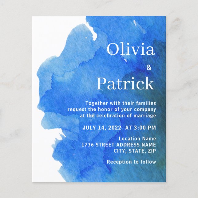 Flyer Convocação para Casamento Moderno Elegante para Co (Frente)