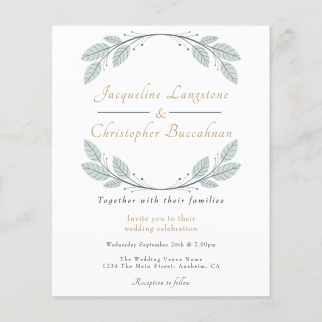 Flyer Convocações para Casamento Eucalyptus Russo do Orç (Frente)