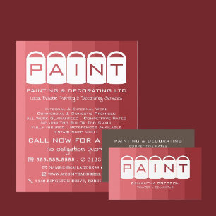 Flyer Cor de rosa, Baldes de tinta, pintor e decorador