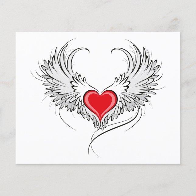 Flyer Coração Anjo Vermelho com asas (Frente)